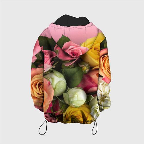 Детская куртка Букет красивых роз / 3D-Черный – фото 2