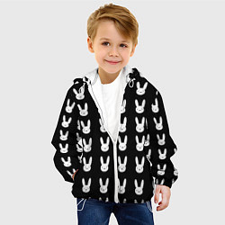 Куртка с капюшоном детская Bunny pattern black, цвет: 3D-белый — фото 2