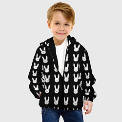 Куртка с капюшоном детская Bunny pattern black, цвет: 3D-черный — фото 2