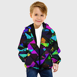 Куртка с капюшоном детская Shapes triangle geometry, цвет: 3D-черный — фото 2