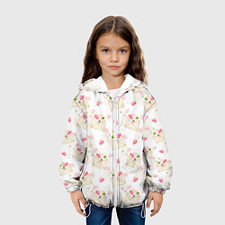 Куртка с капюшоном детская Конверты с сердечками - паттерн, цвет: 3D-белый — фото 2