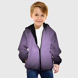 Куртка с капюшоном детская Сиреневый градиент, цвет: 3D-черный — фото 2