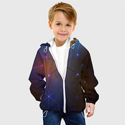Куртка с капюшоном детская Космические треугольники, цвет: 3D-белый — фото 2