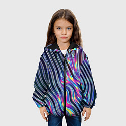 Куртка с капюшоном детская Металлический блеск, цвет: 3D-черный — фото 2