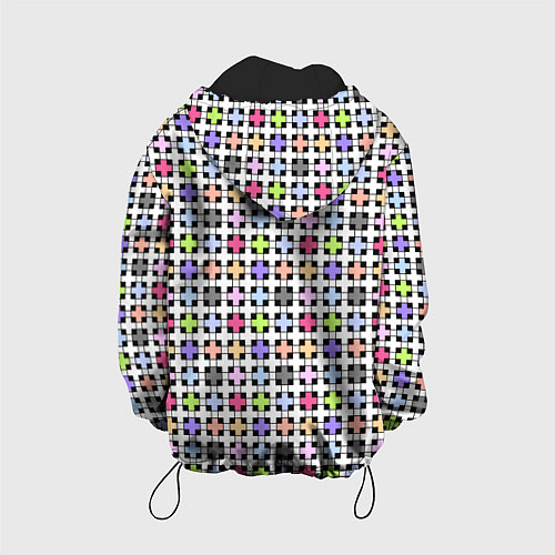Детская куртка Разноцветный геометрический рисунок / 3D-Черный – фото 2