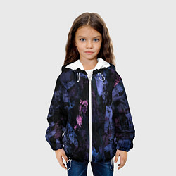Куртка с капюшоном детская Неоновые пятна краской, цвет: 3D-белый — фото 2
