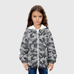 Куртка с капюшоном детская Городской серый камуфляж, цвет: 3D-белый — фото 2