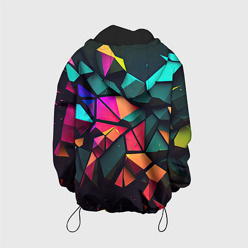 Детская куртка Неоновые абстрактные камушки / 3D-Черный – фото 2