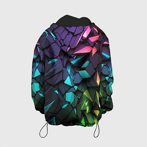 Детская куртка Неоновые абстрактные каменные плиты / 3D-Черный – фото 2