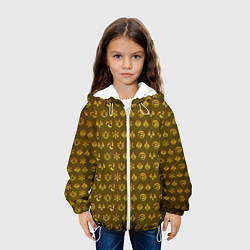 Куртка с капюшоном детская Паттерн элементали под гео, цвет: 3D-белый — фото 2