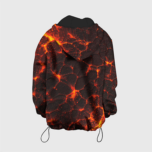 Детская куртка Дилюк на фоне раскаленной лавы / 3D-Черный – фото 2
