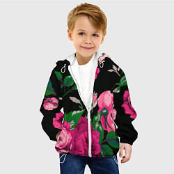 Куртка с капюшоном детская Шипы и розы, цвет: 3D-белый — фото 2