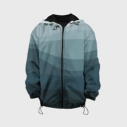 Куртка с капюшоном детская Бирюзовые волны, цвет: 3D-черный