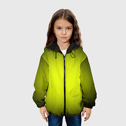 Куртка с капюшоном детская Кислотный желтый с градиентом, цвет: 3D-черный — фото 2