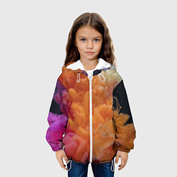 Куртка с капюшоном детская Разноцветный дым сгустки, цвет: 3D-белый — фото 2