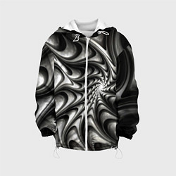 Куртка с капюшоном детская Abstract fractal grey, цвет: 3D-белый