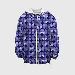 Куртка с капюшоном детская Фиолетовая геометрия Ретро паттерн, цвет: 3D-белый