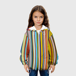 Куртка с капюшоном детская Абстрактное множество разноцветных листов, цвет: 3D-белый — фото 2