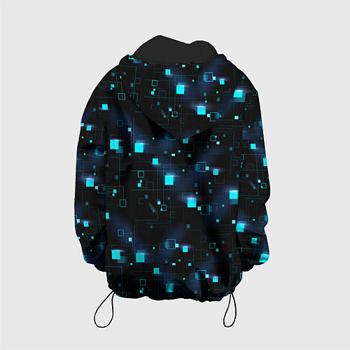 Детская куртка Светящиеся неоновые квадраты / 3D-Черный – фото 2