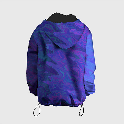 Детская куртка Абстрактный синий разводы / 3D-Черный – фото 2