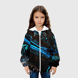 Куртка с капюшоном детская Digital space abstraction, цвет: 3D-белый — фото 2