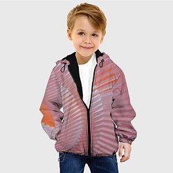 Куртка с капюшоном детская Абстрактные розовые волнообразные линии, цвет: 3D-черный — фото 2