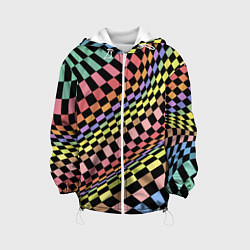 Куртка с капюшоном детская Colorful avant-garde chess pattern - fashion, цвет: 3D-белый