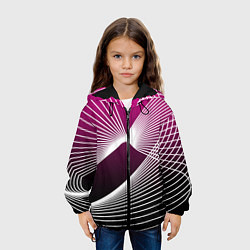 Куртка с капюшоном детская Авангардная растровая композиция, цвет: 3D-черный — фото 2