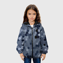 Куртка с капюшоном детская Камуфляж из сот, цвет: 3D-черный — фото 2