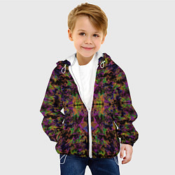 Куртка с капюшоном детская Цветная психоделика, цвет: 3D-белый — фото 2