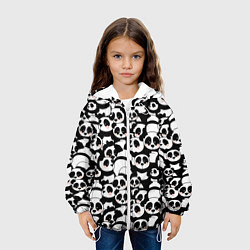 Куртка с капюшоном детская Чёрно-белые панды, цвет: 3D-белый — фото 2