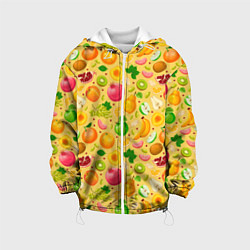 Куртка с капюшоном детская Fruit abundance, цвет: 3D-белый