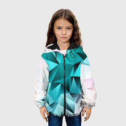 Куртка с капюшоном детская Green abstraction, цвет: 3D-черный — фото 2