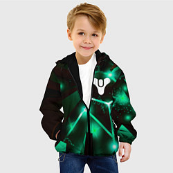 Куртка с капюшоном детская Destiny разлом плит, цвет: 3D-черный — фото 2