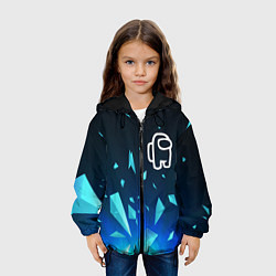 Куртка с капюшоном детская Among Us взрыв частиц, цвет: 3D-черный — фото 2