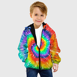 Куртка с капюшоном детская Тай-Дай узор, цвет: 3D-черный — фото 2