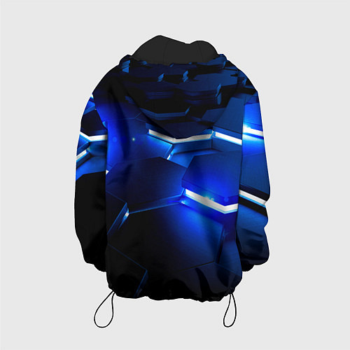 Детская куртка Металлические соты с синей подсветкой / 3D-Черный – фото 2