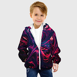 Куртка с капюшоном детская Неоновые краски во тьме, цвет: 3D-белый — фото 2
