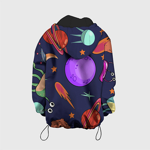 Детская куртка Космический арт планеты / 3D-Черный – фото 2