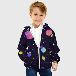 Куртка с капюшоном детская Разнообразие галактики, цвет: 3D-белый — фото 2