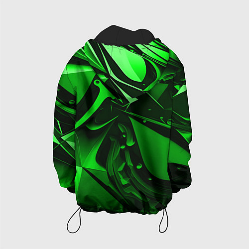 Детская куртка Зеленые объемные объекты / 3D-Черный – фото 2