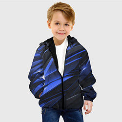 Куртка с капюшоном детская Абстракия плит, цвет: 3D-черный — фото 2