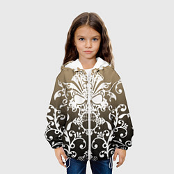 Куртка с капюшоном детская Череп с узорами, цвет: 3D-белый — фото 2