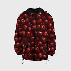 Куртка с капюшоном детская Сочная текстура из вишни, цвет: 3D-черный
