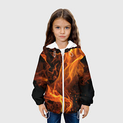 Куртка с капюшоном детская Пламя удачи, цвет: 3D-белый — фото 2