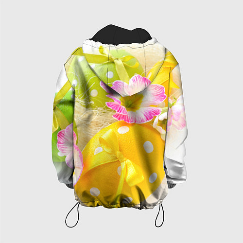 Детская куртка Пасхальные яйца и цветы / 3D-Черный – фото 2
