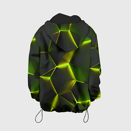 Детская куртка Разлом неоновых плит / 3D-Черный – фото 2