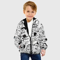 Куртка с капюшоном детская Сборник мемов, цвет: 3D-черный — фото 2