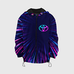 Куртка с капюшоном детская Toyota neon speed lines, цвет: 3D-черный