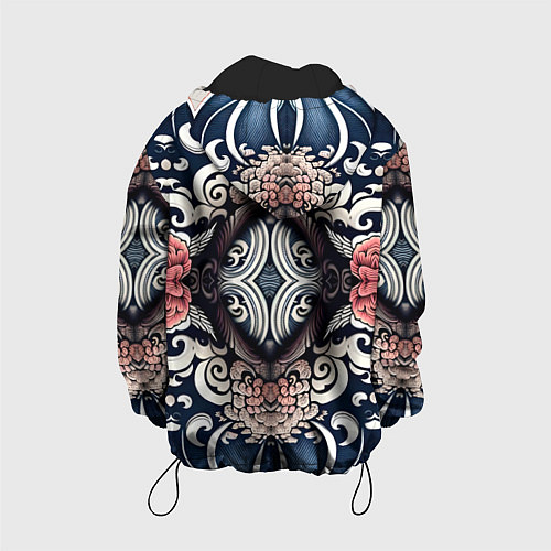 Детская куртка Irezumi style: девушка и синие узоры / 3D-Черный – фото 2